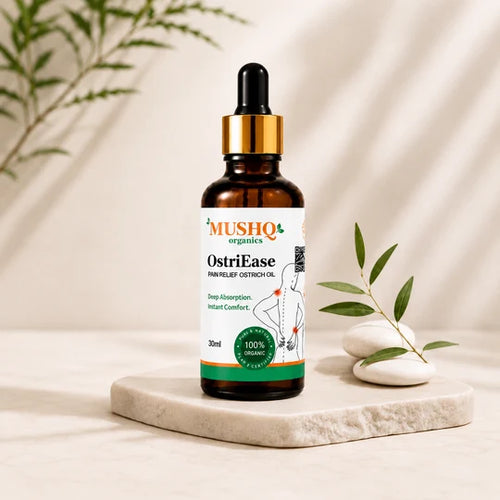 OstriEase Herbal Pain Relief Oil – 30ml | Natural Joint & Muscle Relief by MUSHQ Organics