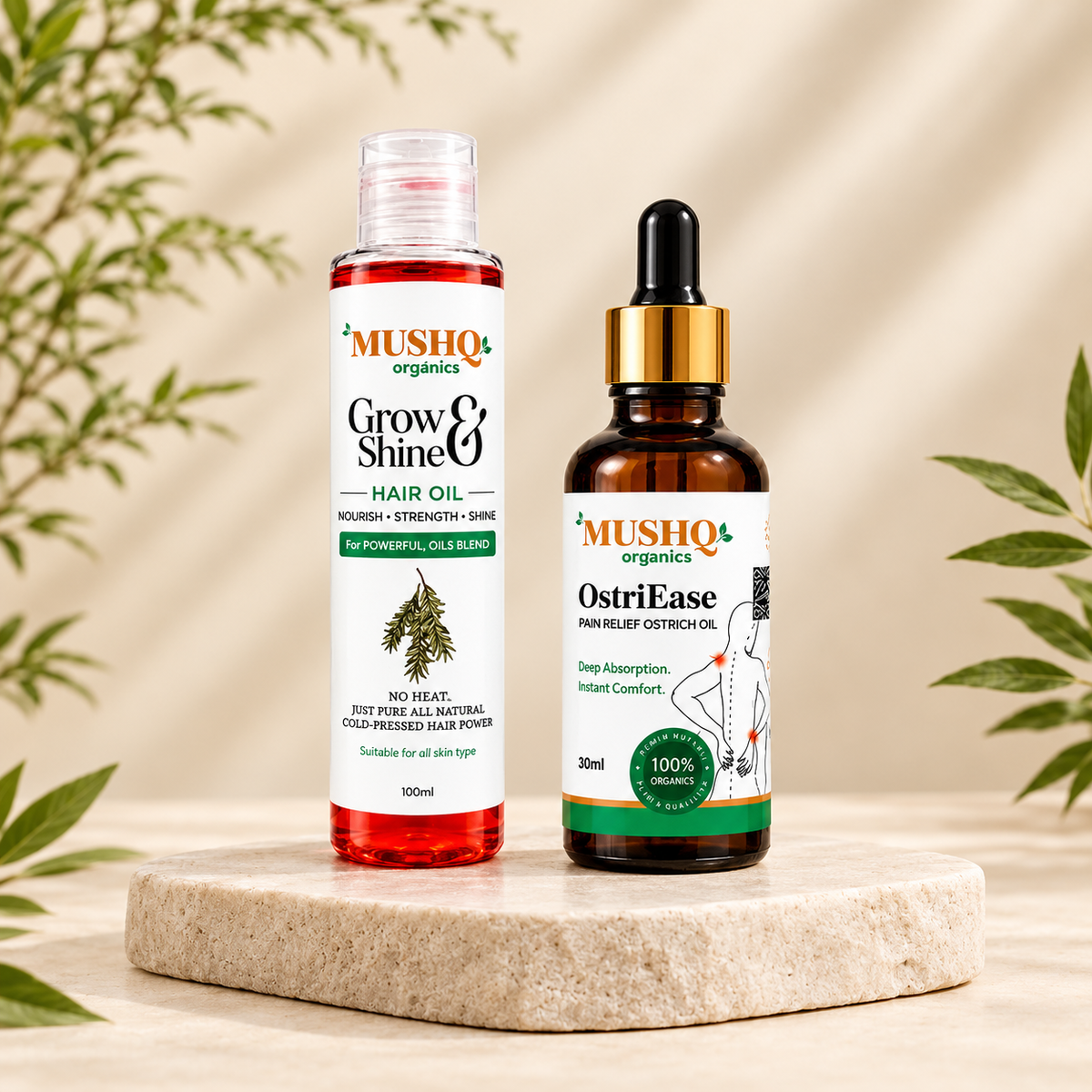MUSHQ Organics Hair & Pain Relief Duo